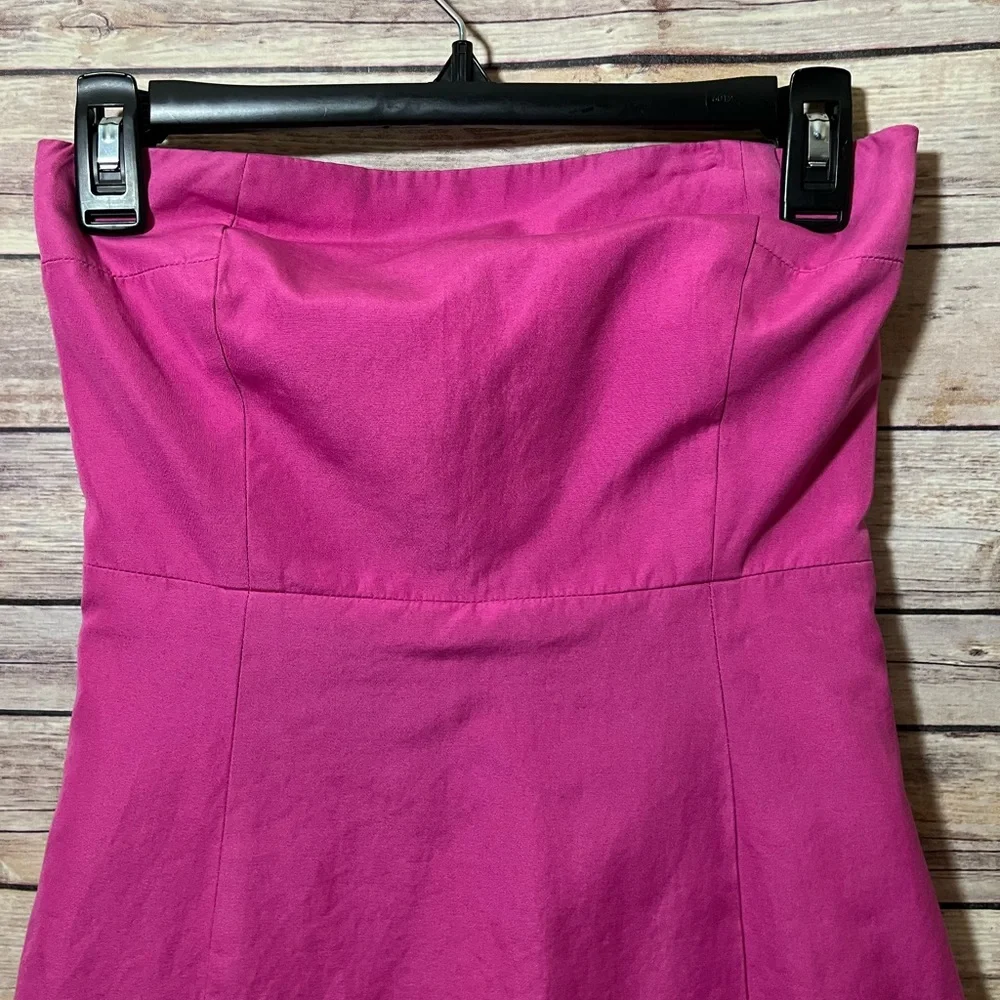 J Crew Fuschia Pink Strapless Dress Sz 2